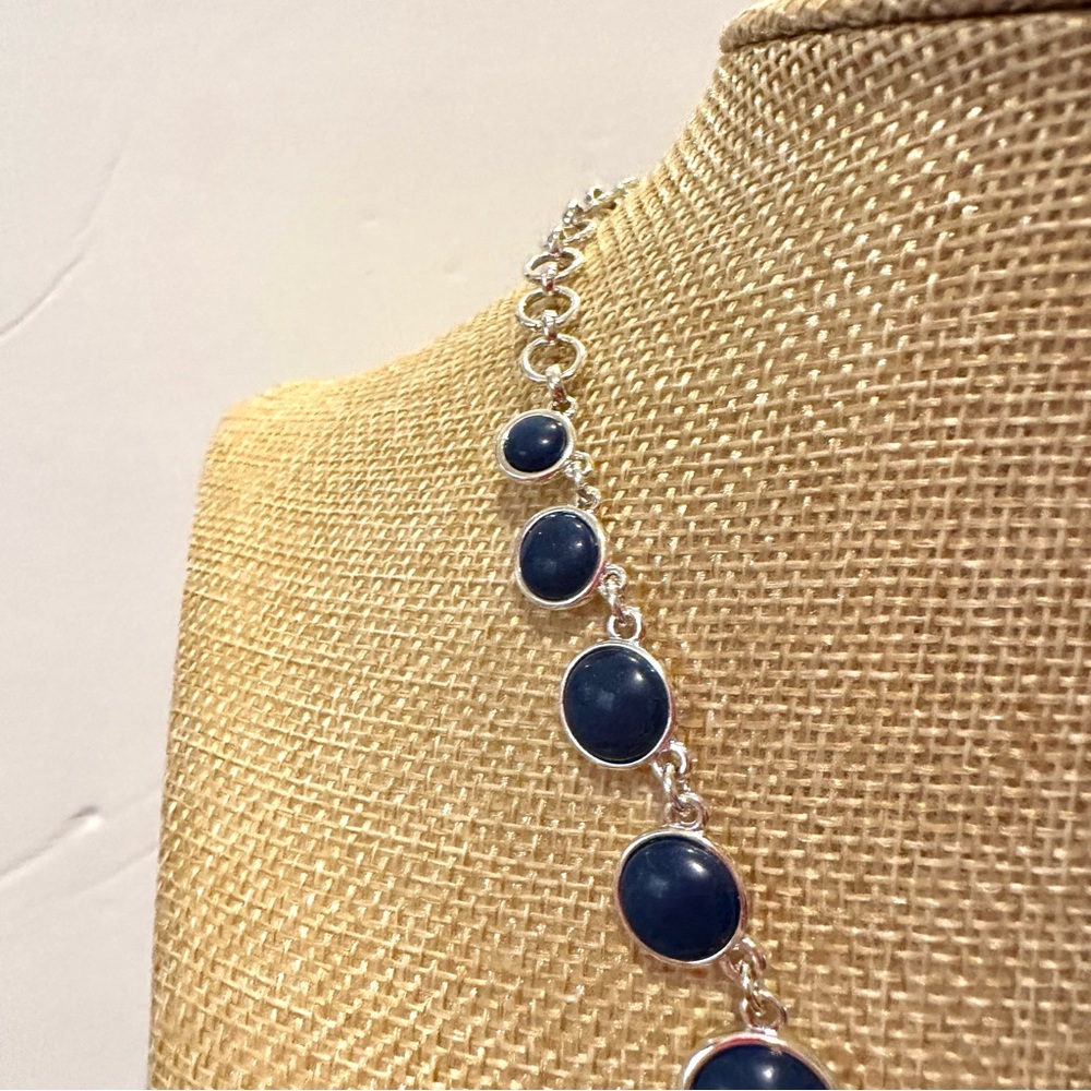 Chaps Necklace- Statement Collar Length Silver To… - image 6